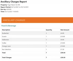 iCharge Enterprise Ancillary Charges Report
